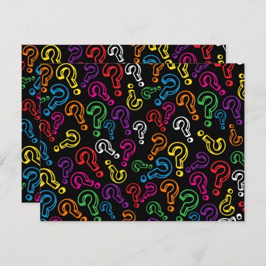 Invitation Points d'interrogation (Devant / Derrière)