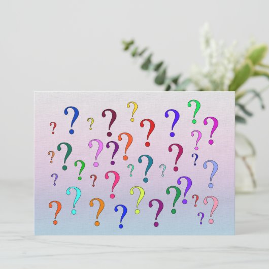 Invitation Points d'interrogation arc-en-ciel (Debout devant)