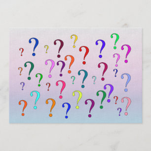 Invitation Points d'interrogation arc-en-ciel