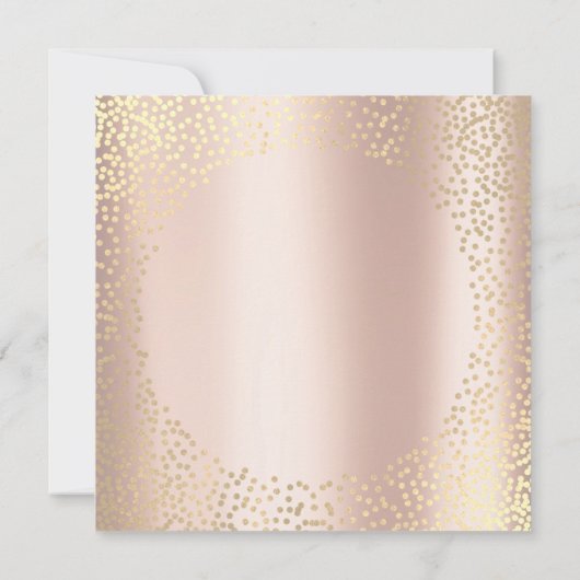 Invitation Points d'or rose Confetti Champaigne Anniversaire (Dos)