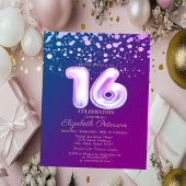 Invitation Points élégants, Violet Sweet 16