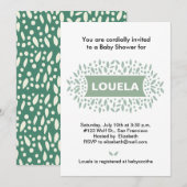 Invitation points et baby shower feuille (Devant / Derrière)