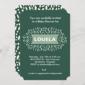 Invitation points et baby shower feuille (Devant / Derrière)