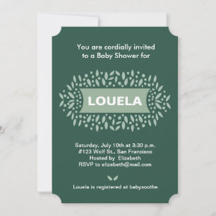 Invitation points et baby shower feuille