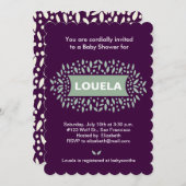 Invitation points et baby shower feuille (Devant / Derrière)