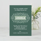 Invitation points et baby shower feuille (Debout devant)