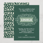 Invitation points et baby shower feuille (Devant / Derrière)