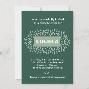 Invitation points et baby shower feuille