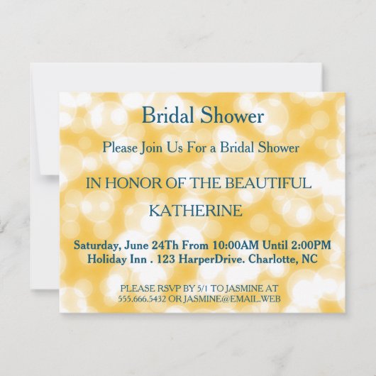 Invitation Points Faux Gold Glittering Fab Confetti Sparkles (Devant)