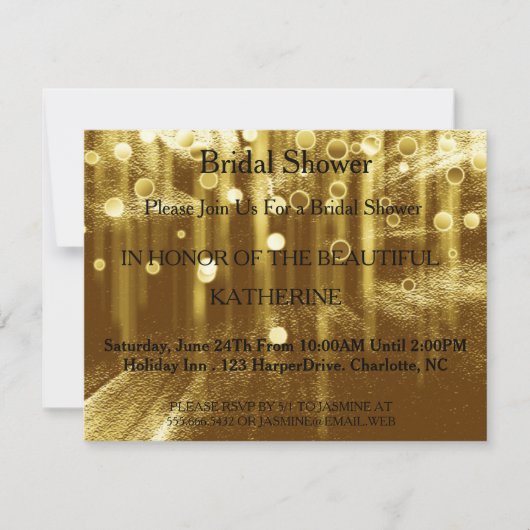 Invitation Points Faux Gold Glittering Fab Confetti Sparkles (Devant)