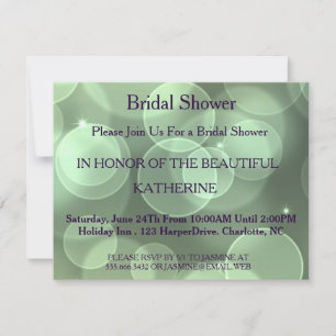 Invitation Points Faux Gold Glittering Green Confetti Sparkle