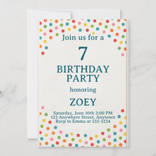 Invitation Points Fête d'anniversaire (Devant)