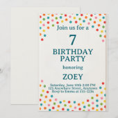 Invitation Points Fête d'anniversaire (Devant / Derrière)
