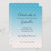 Invitation Points Glam Aqua Ombre (Devant / Derrière)