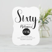 Invitation Points noirs et blancs du 60e Script moderne (Debout devant)