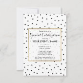 Invitation Points noirs et blancs élégants et simples à l'aqu (Devant)