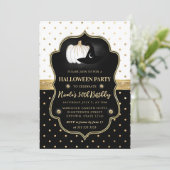 Invitation Points noirs et blancs Halloween Anniversaire (Debout devant)