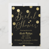 Invitation Points noirs et dorés Mariage Moderne Glamour (Devant)