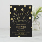 Invitation Points noirs et dorés Mariage Moderne Glamour (Debout devant)