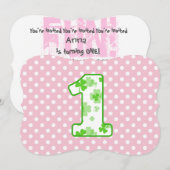 Invitation Points nommés faits sur commande 7 de shamrock du (Devant / Derrière)