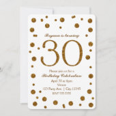 Invitation Points Parties scintillant blanc et or 30e 30 Anni (Devant)