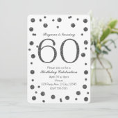 Invitation Points Parties scintillant en argent 60e 60 fête d (Debout devant)