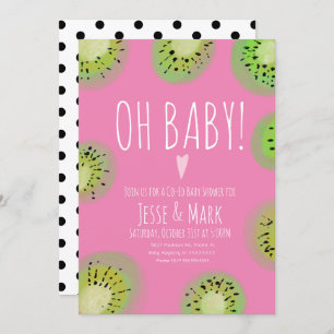 Invitation Points Polis Baby shower Kiwi rose