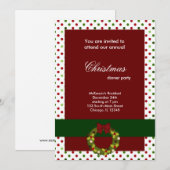 Invitation Points pour le dîner de Noël (Devant / Derrière)