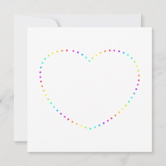 Invitation Points Rainbow minimaux uniques Coeur LGBT Mariage (Dos)