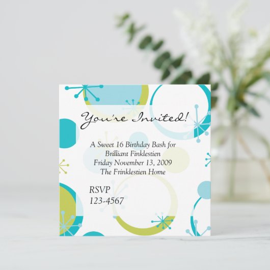 Invitation Points rétro amusants (Debout devant)