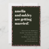 Invitation Points rose et noir modernes Élégant Mariage uniqu (Devant)