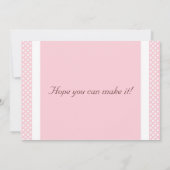 Invitation Points (roses/blancs) d'invitation de baby shower (Dos)