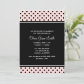 Invitation Points roses chic (Debout devant)