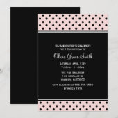 Invitation Points roses chic (Devant / Derrière)