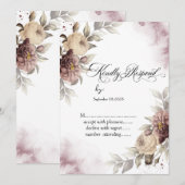 Invitation Points Roses Vintages Aquarelle RSVP (Devant / Derrière)