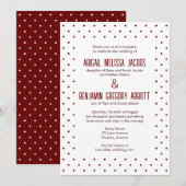 Invitation Points rouges avec 2 ensembles Parents de la marié (Devant / Derrière)