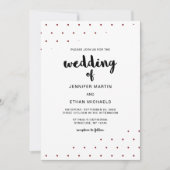 Invitation Points rouges de script noir rétro (Devant)