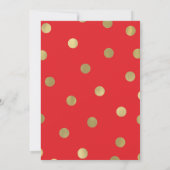 Invitation Points Rouges & Dorés Mariage Moderne Glamour (Dos)