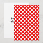 Invitation Points rouges et blancs (Devant / Derrière)
