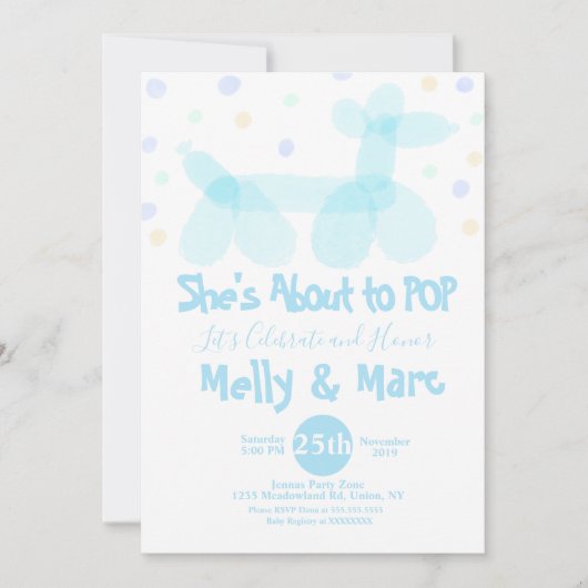 Invitation Points transparents des animaux de ballon (Devant)