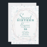 Invitation Points turquoises Rose Or Géométrique Moderne Swee<br><div class="desc">Personnaliser pour tout événement.</div>