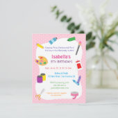 Invitation Pois Arts et artisanat Anniversaire de enfant Part (Debout devant)