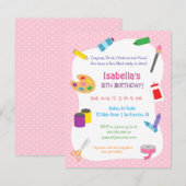 Invitation Pois Arts et artisanat Anniversaire de enfant Part (Devant / Derrière)