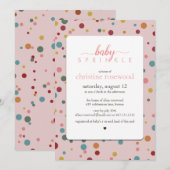 Invitation pois Baby shower d'arrosage pour bébés (Devant / Derrière)
