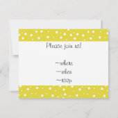 Invitation Pois blancs sur Jaune (Dos)