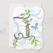 Invitation Pois Bleus Dans Le Baby shower Pod Boy Twins Invit (Dos)