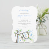 Invitation Pois Bleus Dans Le Baby shower Pod Boy Twins Invit (Debout devant)