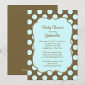 Invitation Pois Brown Boy Baby shower (Devant / Derrière)