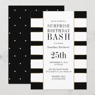 Invitation Pois contemporains & Stripes Surprise Party