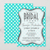 Invitation Pois couleur Aqua (Devant / Derrière)